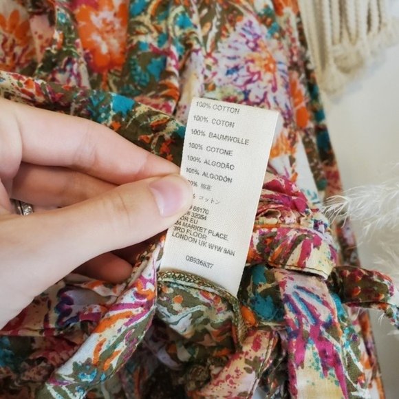 Free People Party Playlist Colorful Oversized Wrap Blouse XS - Picture 6 of 7